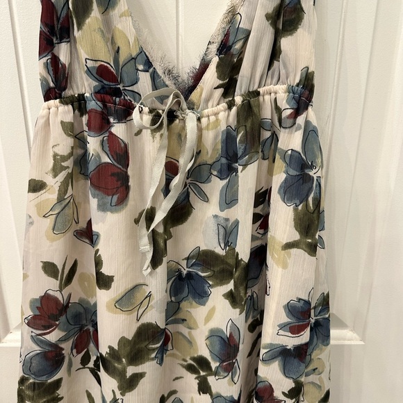 Abercrombie & Fitch Floral Patterned Tank Twist Shoulder L Y2K - Picture 2 of 7
